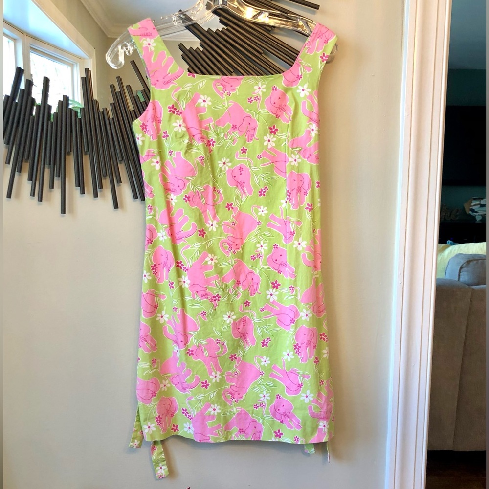 Lilly Pulitzer Vintage "Toast of the Town" Elephant Print Dress